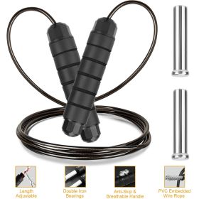 3M/9.84FT Jump Rope Length Adjustable Skip Ropes w/ Steel Rope Two Iron Blocks Anti-Skip Foam Handle Grip