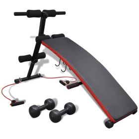 Adjustable Multifunctional Sit Up Bench with 6.6 lb Dumbbells