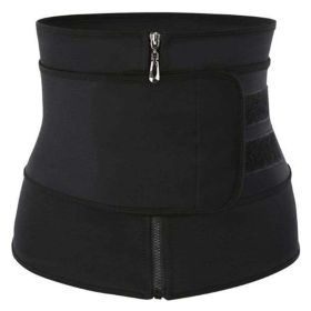 Workout Waist Trainers for Women Sweat Waist Trimmers Weight Loss Body Shaper (Color: Single belt Black, size: 3XL)