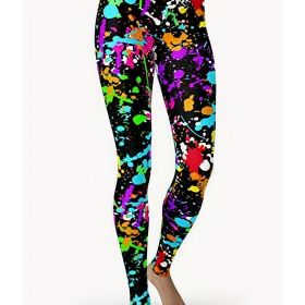 Throwing Print Butt-Lifting Sexy Yoga Pants, High Waist Slim Fit Mid-Stretch Fitness Workout Pants, Women's Activewear (Color: Sky blue, size: M(6))